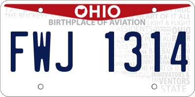 OH license plate FWJ1314