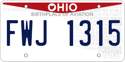 OH license plate FWJ1315