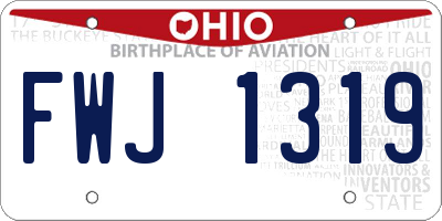 OH license plate FWJ1319