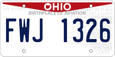 OH license plate FWJ1326