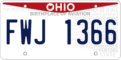 OH license plate FWJ1366