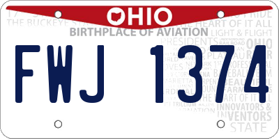 OH license plate FWJ1374