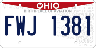 OH license plate FWJ1381