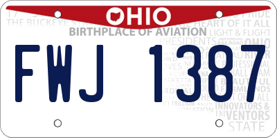 OH license plate FWJ1387