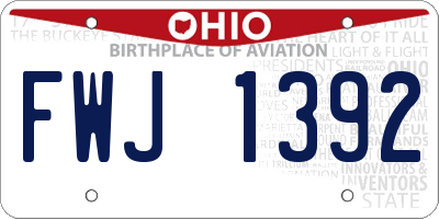 OH license plate FWJ1392