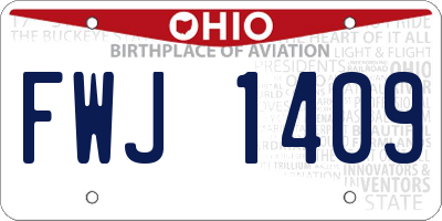 OH license plate FWJ1409