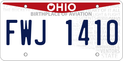 OH license plate FWJ1410
