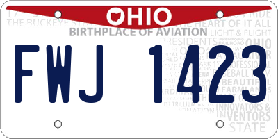 OH license plate FWJ1423