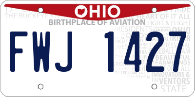 OH license plate FWJ1427