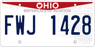 OH license plate FWJ1428