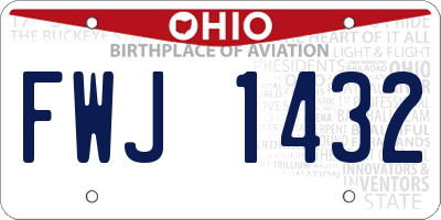 OH license plate FWJ1432