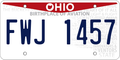 OH license plate FWJ1457
