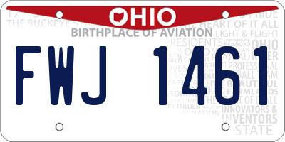 OH license plate FWJ1461