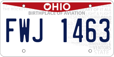 OH license plate FWJ1463
