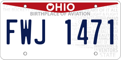 OH license plate FWJ1471