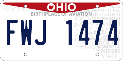 OH license plate FWJ1474