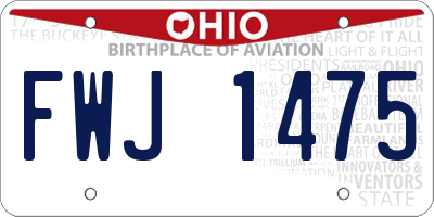 OH license plate FWJ1475
