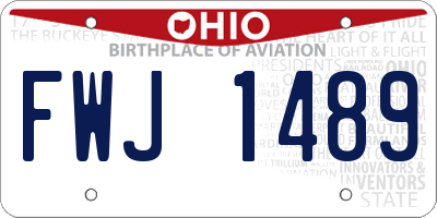 OH license plate FWJ1489