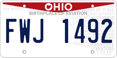 OH license plate FWJ1492