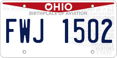 OH license plate FWJ1502