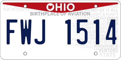 OH license plate FWJ1514