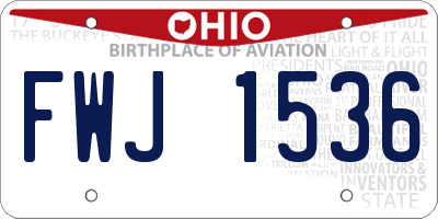 OH license plate FWJ1536