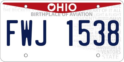 OH license plate FWJ1538