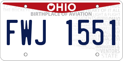 OH license plate FWJ1551