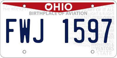 OH license plate FWJ1597