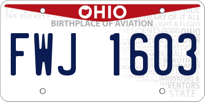 OH license plate FWJ1603