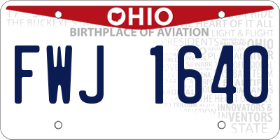 OH license plate FWJ1640