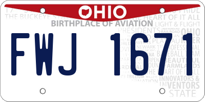 OH license plate FWJ1671