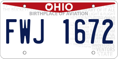 OH license plate FWJ1672