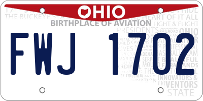 OH license plate FWJ1702