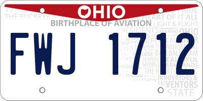 OH license plate FWJ1712