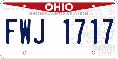 OH license plate FWJ1717