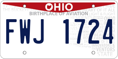 OH license plate FWJ1724