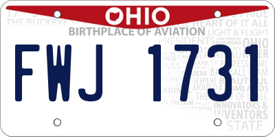 OH license plate FWJ1731