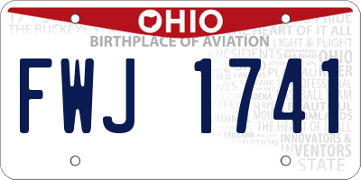 OH license plate FWJ1741