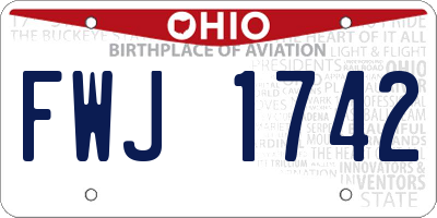 OH license plate FWJ1742