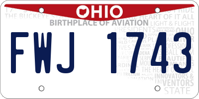 OH license plate FWJ1743