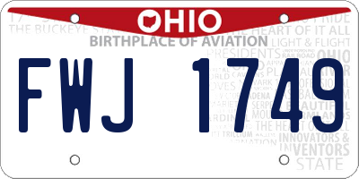 OH license plate FWJ1749