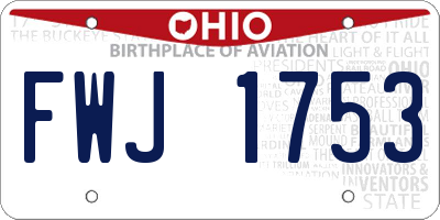 OH license plate FWJ1753