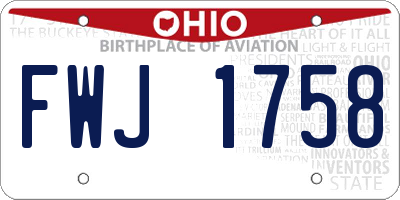 OH license plate FWJ1758
