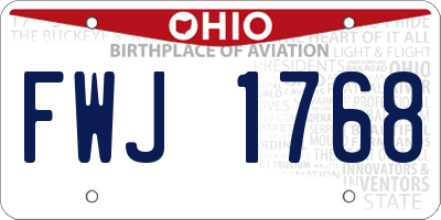 OH license plate FWJ1768