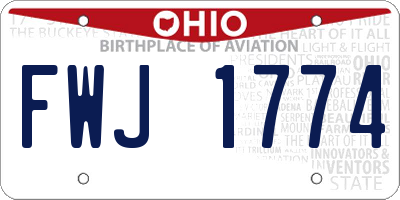 OH license plate FWJ1774