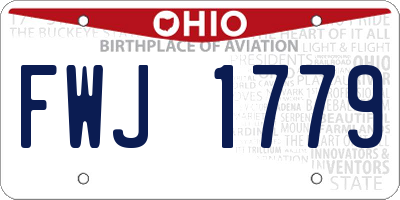 OH license plate FWJ1779