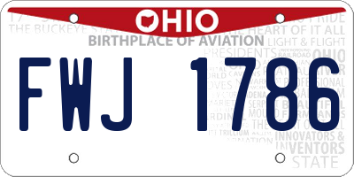 OH license plate FWJ1786
