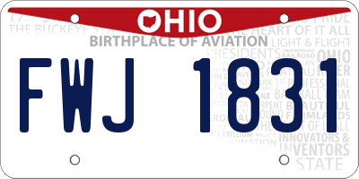 OH license plate FWJ1831