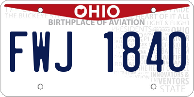 OH license plate FWJ1840